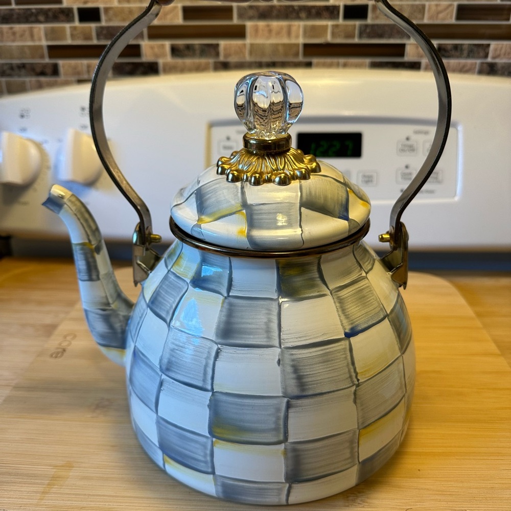 MacKenzie-Childs Checkered Tea Kettle